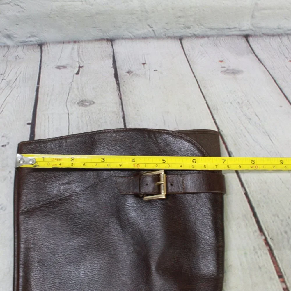 Cole Haan Brown Leather Side Zip Buckled Knee High Boots Size 9.5 B - Picture 7 of 12